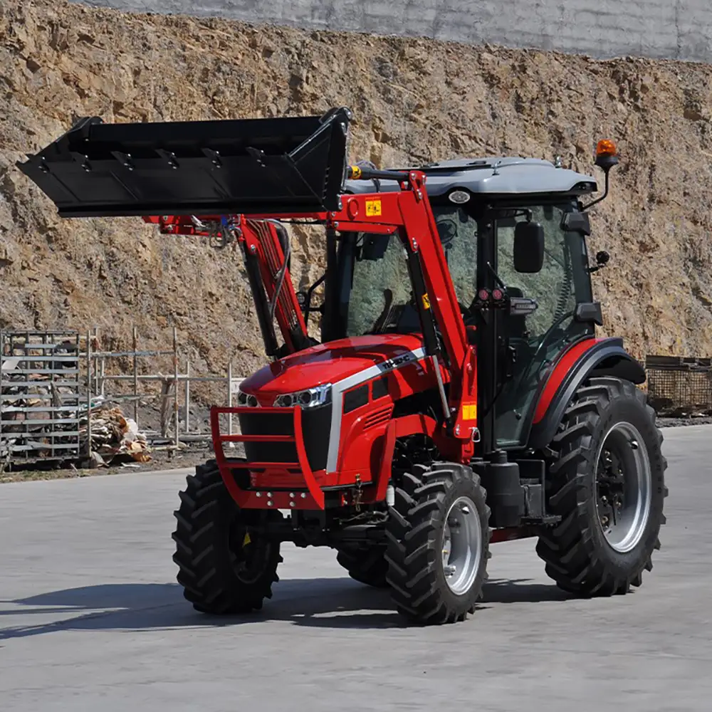 90 HP Tractor with Front Loader 4 In 1 Bucket, 4WD Multi-Function 904 Tractor, Luxury Cabin