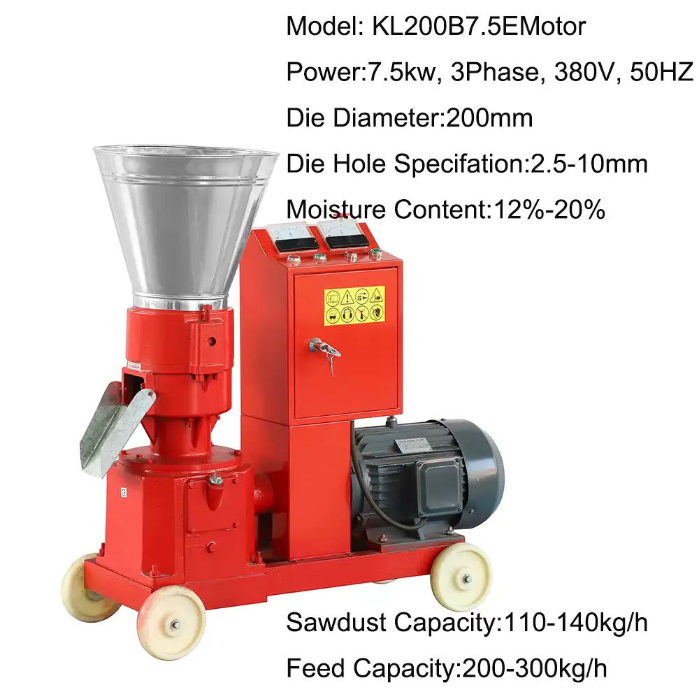 Electric Motor Animal Pellet Machine, Flat Die Feed Pellet Machine