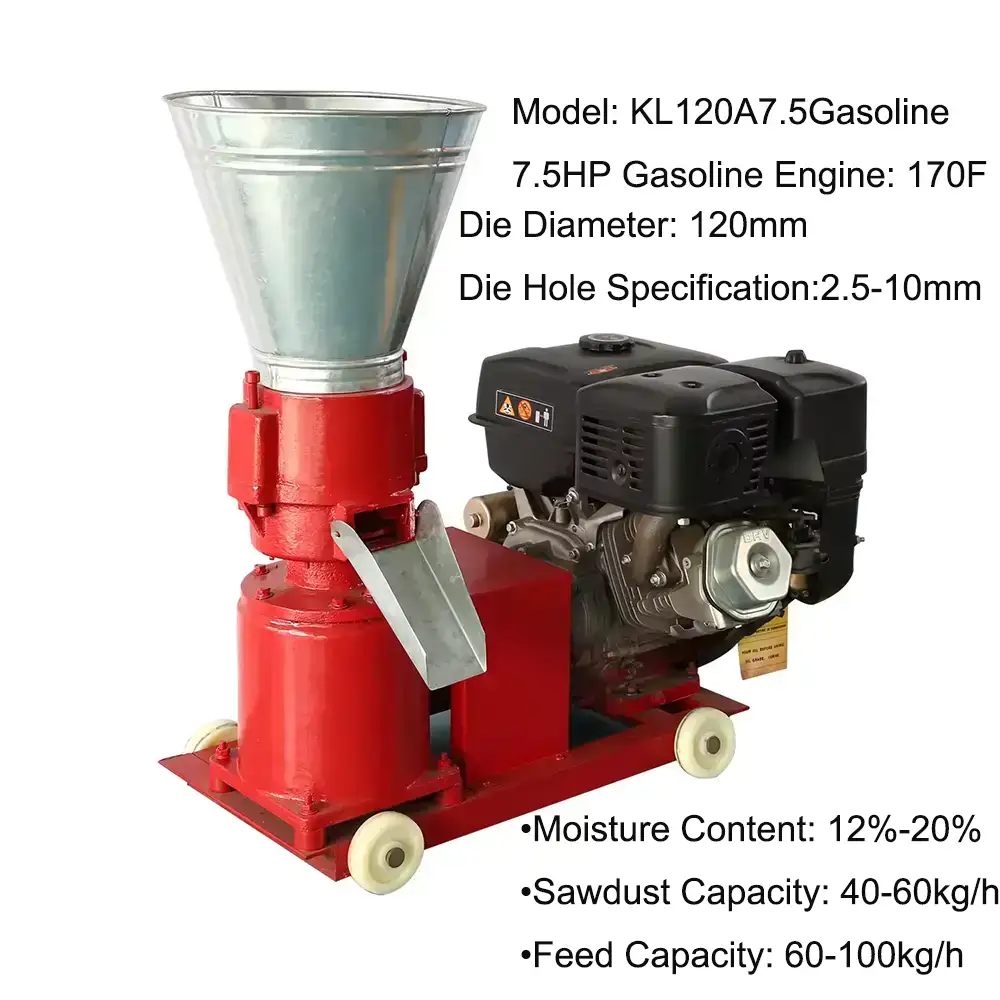 Feed Pellet Machine, Gasoline Engine flat die animal feed pellet mill, Animal Feed Pellet Making Mach