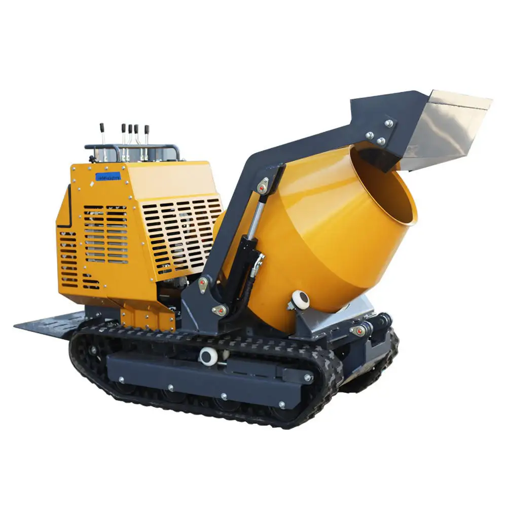 Mini Concrete Mixer Track Dumper, Automatic Self Loading Concrete Mixer Truck, Small Diesel Concrete 