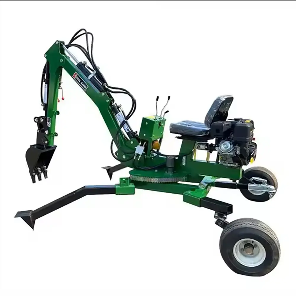 360° Rotation ATV Towable Backhoe Digger Mini Portable Towable Excavator