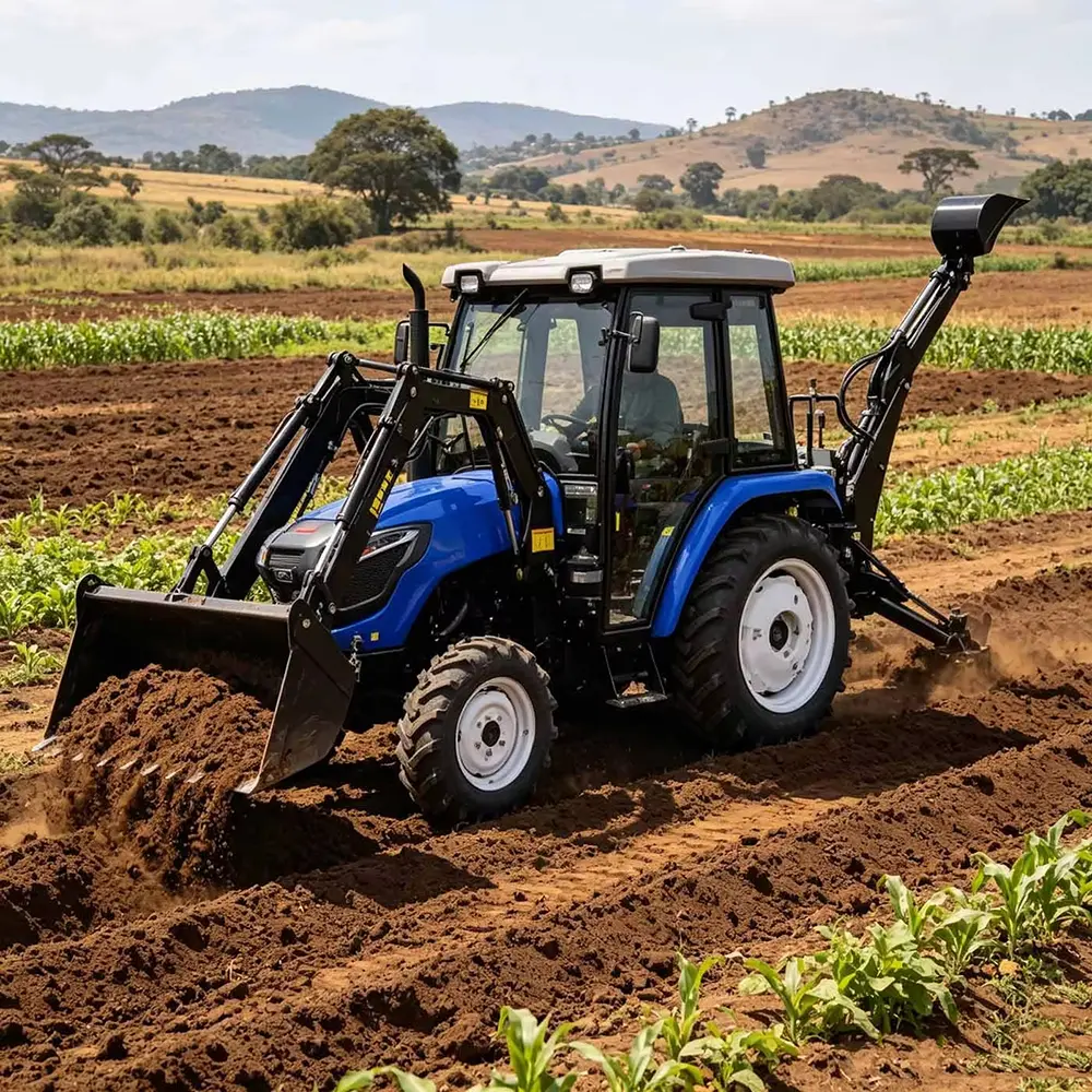 Tractor With Backhoe Excavator