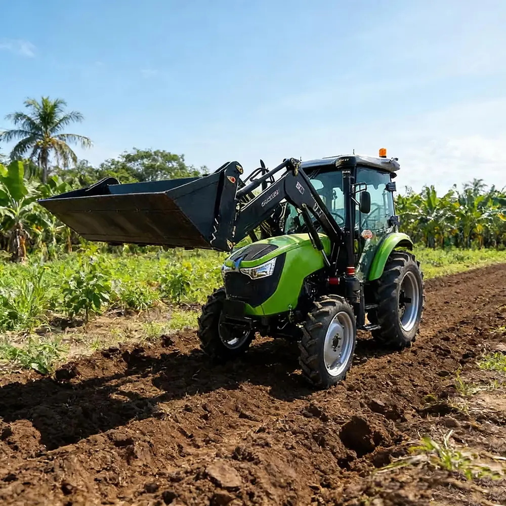 Agricultural Tractor With Fork Loader
