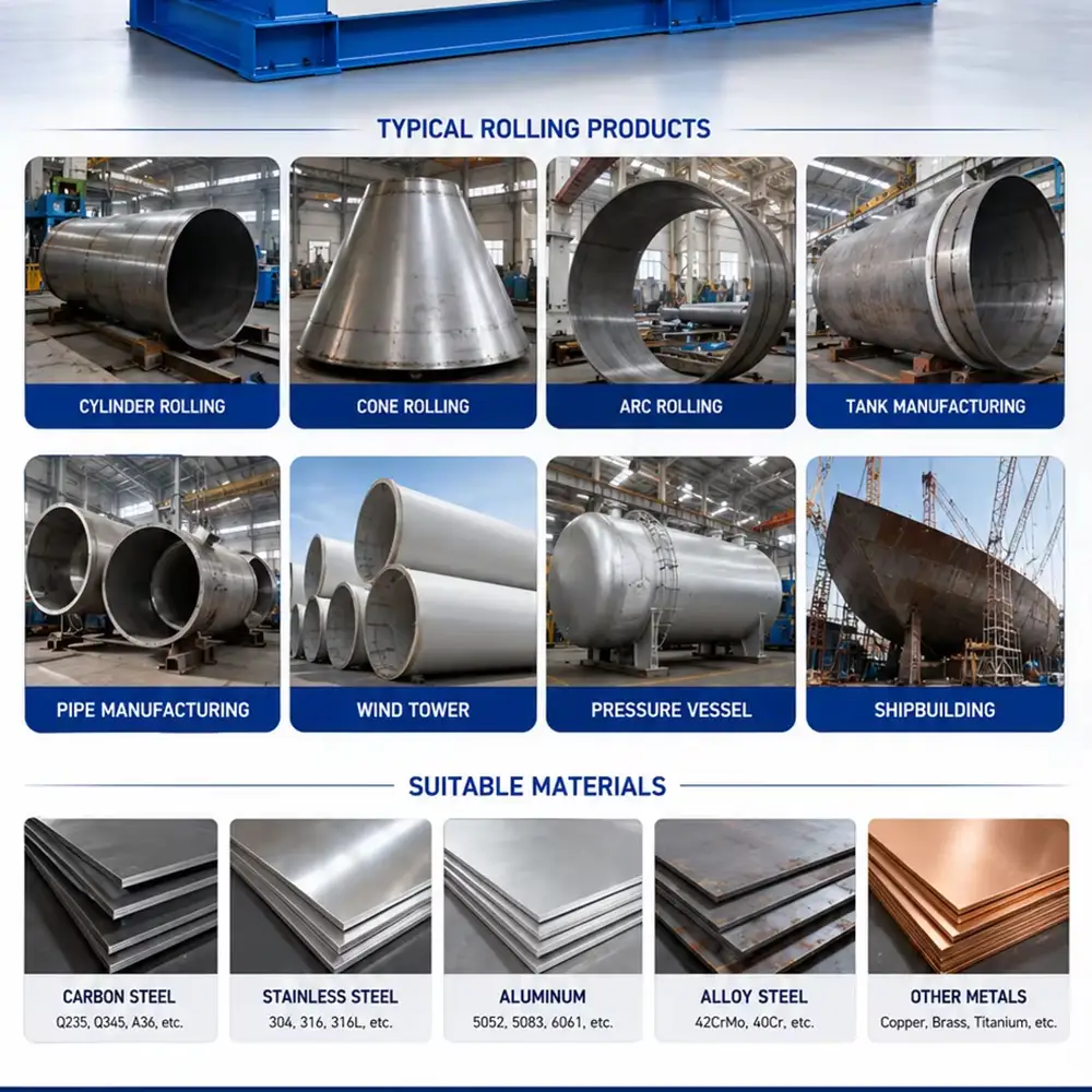 Cylindrical Plate Rolling Machine