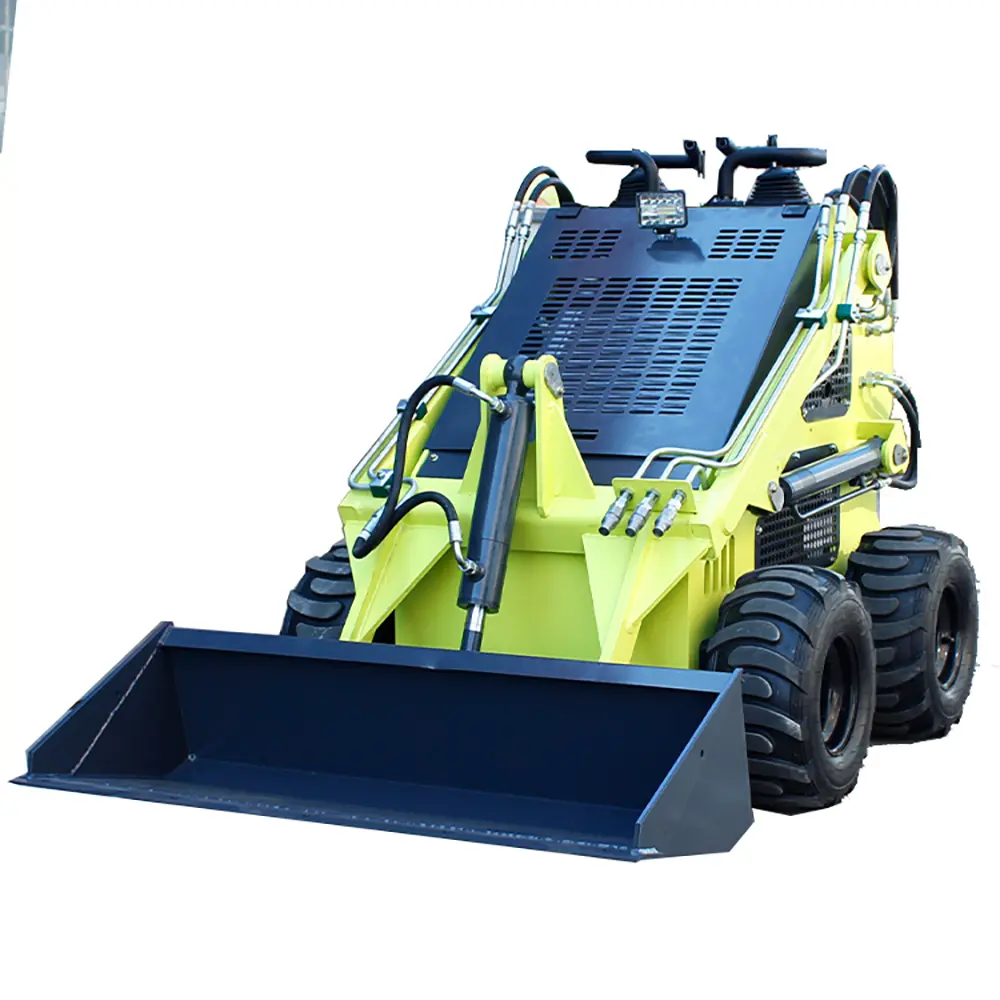 Mini Skid Steer Loader, Diesel Mini Tracked Mini Skid Steer Loader With 4 In 1 Bucket Wheel Loader