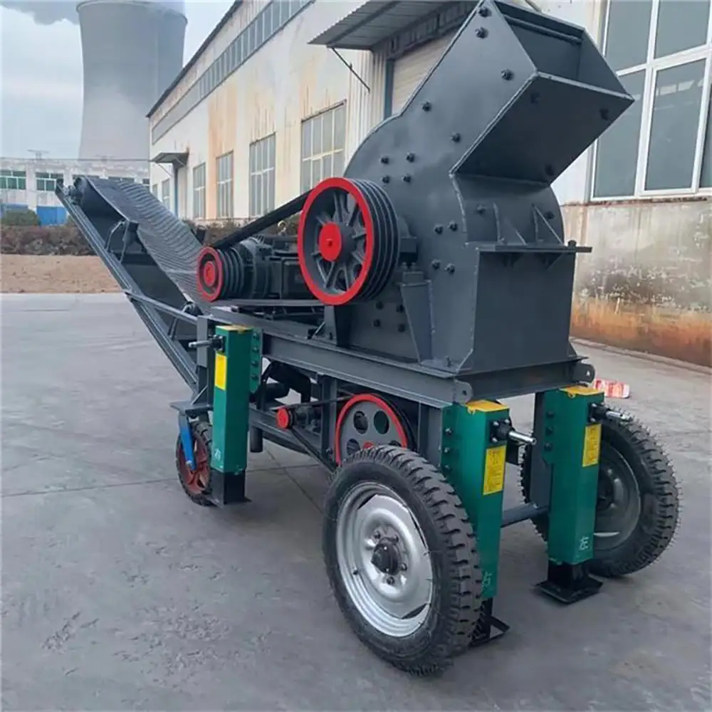 Portable Stone Hammer Crusher, Mobile Stone Hammer Crusher Mill with Wheels