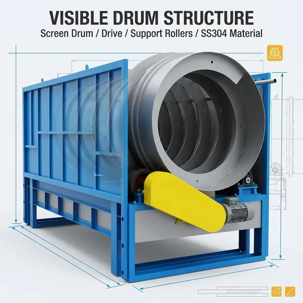 Rotary Drum Screening Machine