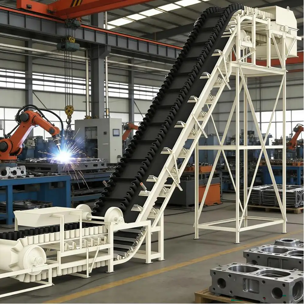 Steep Sidewall Belt Conveyor System