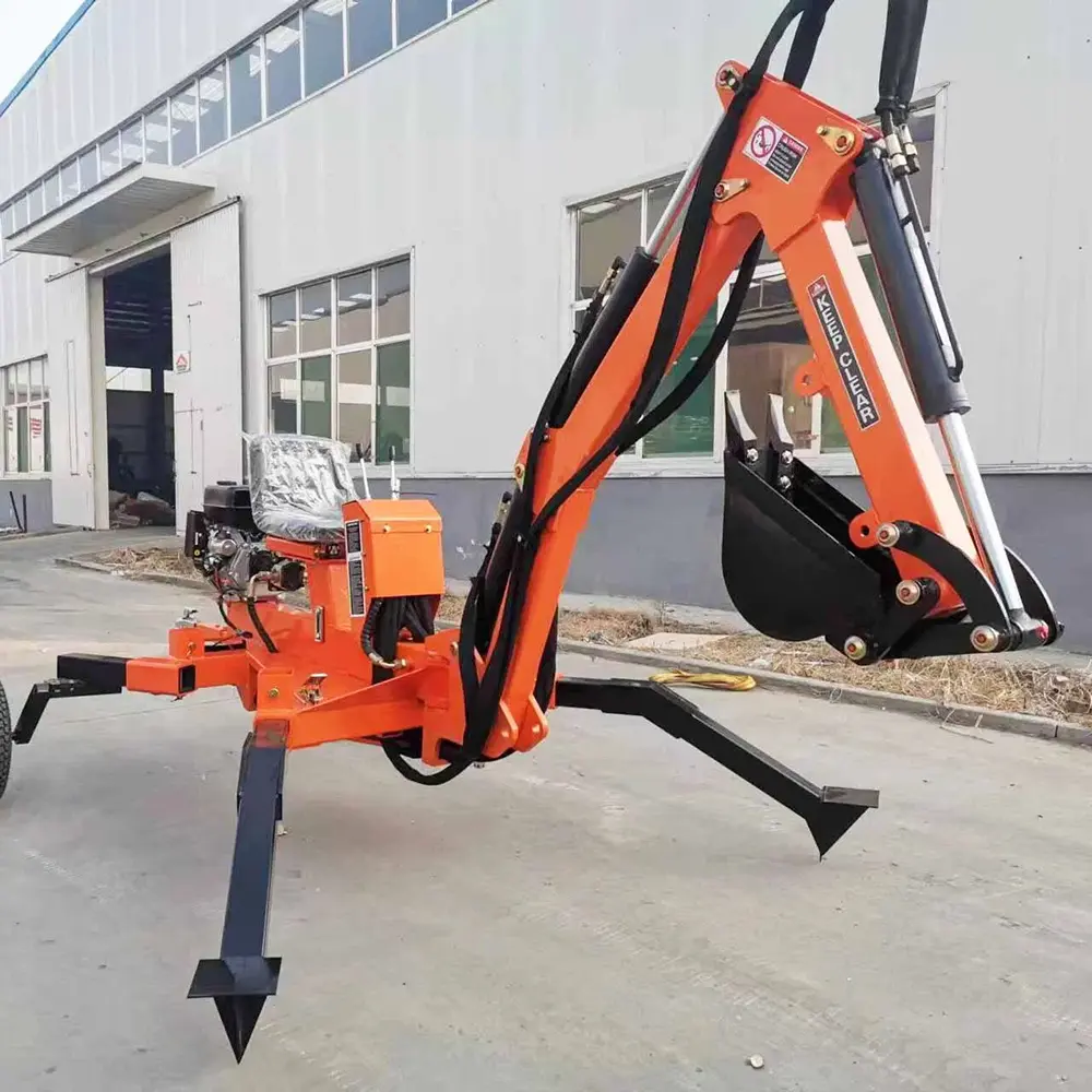 Strong Boom ATV Towable Trailer Backhoe with 360° Rotation